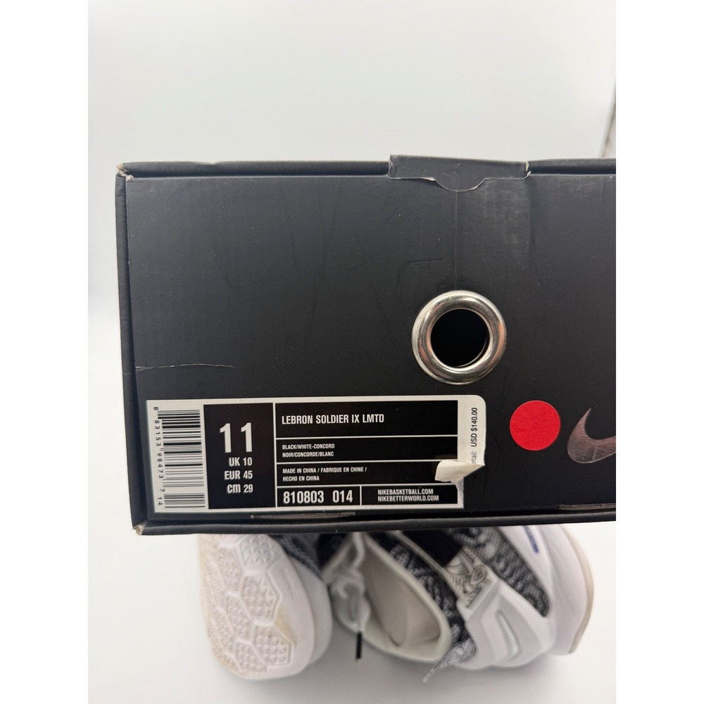 Nike LeBron Soldier IX LMTD Freegums Black White Concord 810803-014 Mens Size 11 - Picture 5 of 7